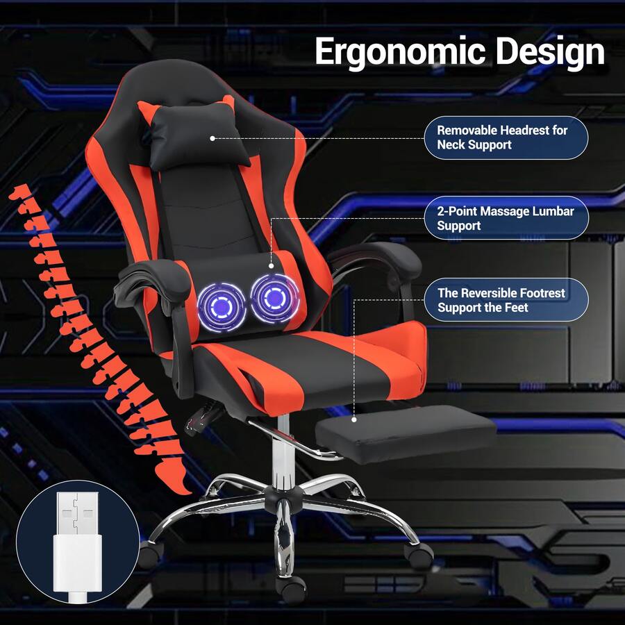 Cadeira de jogos com apoio lom - Video Gaming & Esports Usd Acc avaliação e preço