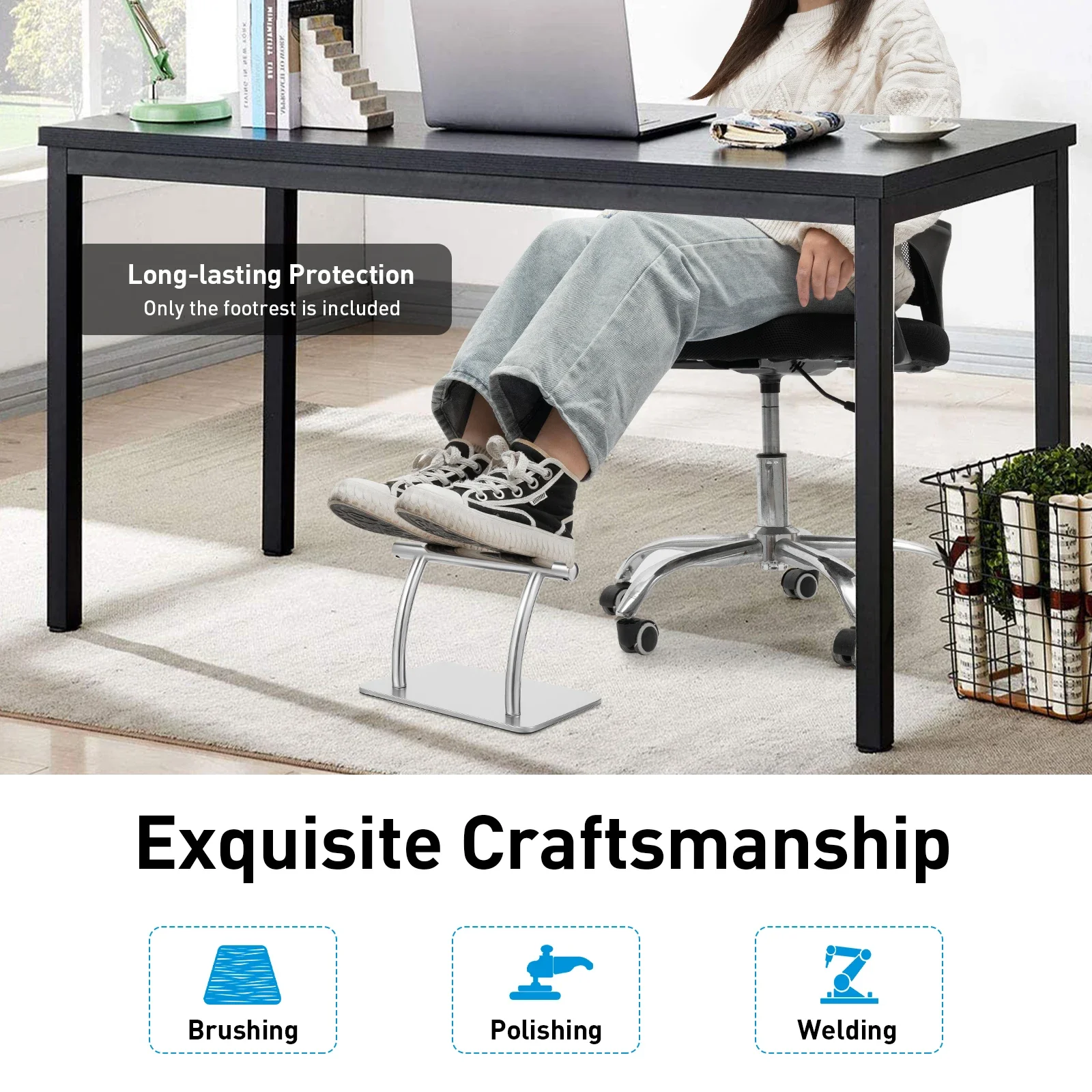 Descanso de pé de aço inoxidáv - Footrest Under Desk avaliação e preço